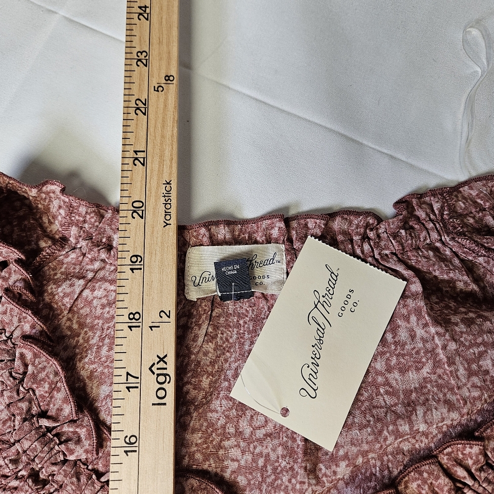 Universal Thread Medium Mauve Floral Patterned Blouse‎ New - Picture 10 of 10